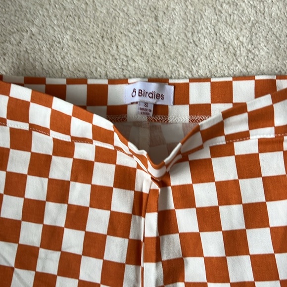 VRG GRL Play It Cool Orange Checkered Patterned Pants - Picture 5 of 7